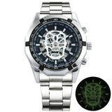 WINNER Official Automatic GOLD Watch Men Steel Strap Skeleton Mechanical Skull Watches Top Brand Luxury Dropshipping Wholesale