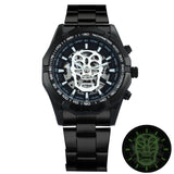WINNER Official Automatic GOLD Watch Men Steel Strap Skeleton Mechanical Skull Watches Top Brand Luxury Dropshipping Wholesale