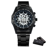 WINNER Official Automatic GOLD Watch Men Steel Strap Skeleton Mechanical Skull Watches Top Brand Luxury Dropshipping Wholesale