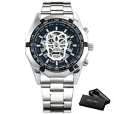 WINNER Official Automatic GOLD Watch Men Steel Strap Skeleton Mechanical Skull Watches Top Brand Luxury Dropshipping Wholesale
