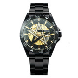 WINNER Official Automatic GOLD Watch Men Steel Strap Skeleton Mechanical Skull Watches Top Brand Luxury Dropshipping Wholesale