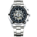 WINNER Official Automatic GOLD Watch Men Steel Strap Skeleton Mechanical Skull Watches Top Brand Luxury Dropshipping Wholesale