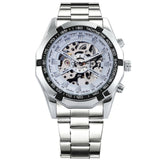 WINNER Official Automatic GOLD Watch Men Steel Strap Skeleton Mechanical Skull Watches Top Brand Luxury Dropshipping Wholesale