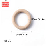 70/55/50/40mm Wood Teether Ring Smooth Surface Natural Wooden Rodent Baby Teething Ring Toy DIY Making BPA Free Baby Teether Toy