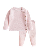 Baby Boy Girl Clothes Sets Autumn Winter Solid Newborn Baby Girl Clothing Long Sleeve Tops + Pants Outfits Casual Baby Pajamas