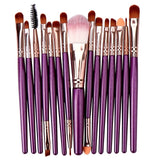 Lemoda Makeup Brushes Set 15pcs Eyebrow Highlighter Powder Foundation Eye Shadow Brush Cosmetics Professional Makeup Brush
