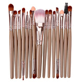 Lemoda Makeup Brushes Set 15pcs Eyebrow Highlighter Powder Foundation Eye Shadow Brush Cosmetics Professional Makeup Brush
