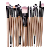 Lemoda Makeup Brushes Set 15pcs Eyebrow Highlighter Powder Foundation Eye Shadow Brush Cosmetics Professional Makeup Brush