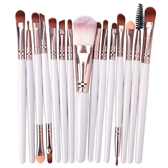 Lemoda Makeup Brushes Set 15pcs Eyebrow Highlighter Powder Foundation Eye Shadow Brush Cosmetics Professional Makeup Brush