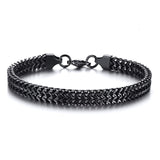STYLISH STAINLESS STEEL BALI FOXTAIL CHAIN BRACELET FOR MEN DOUBLE FRANCO LINK CHAINS BRACELETS ARMBAND MALE JEWELRY