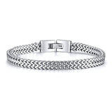 STYLISH STAINLESS STEEL BALI FOXTAIL CHAIN BRACELET FOR MEN DOUBLE FRANCO LINK CHAINS BRACELETS ARMBAND MALE JEWELRY