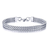 STYLISH STAINLESS STEEL BALI FOXTAIL CHAIN BRACELET FOR MEN DOUBLE FRANCO LINK CHAINS BRACELETS ARMBAND MALE JEWELRY