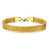 STYLISH STAINLESS STEEL BALI FOXTAIL CHAIN BRACELET FOR MEN DOUBLE FRANCO LINK CHAINS BRACELETS ARMBAND MALE JEWELRY