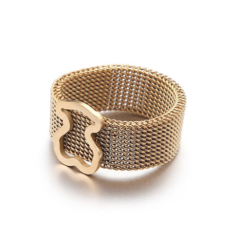 Gold Color Ring 1PCS Stainless Steel BEAR jewelry Fashion Jewelry Top-grade Plated Factory Price wholesale