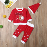 Lovely Kids Baby Girl Boy My First Christmas Letter Romper Pant Hat Outfits Xmas Set Autumn Clothing