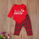 Lovely Kids Baby Girl Boy My First Christmas Letter Romper Pant Hat Outfits Xmas Set Autumn Clothing
