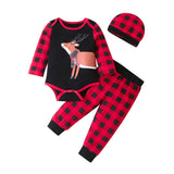 Lovely Kids Baby Girl Boy My First Christmas Letter Romper Pant Hat Outfits Xmas Set Autumn Clothing