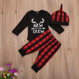 Lovely Kids Baby Girl Boy My First Christmas Letter Romper Pant Hat Outfits Xmas Set Autumn Clothing