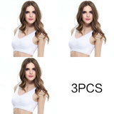 3pcs/set Push Up Bras for Women Lace Solid Color Cross Side Buckle Wireless Plus Size Women Sleep Bra Soft Bralette Top