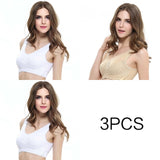 3pcs/set Push Up Bras for Women Lace Solid Color Cross Side Buckle Wireless Plus Size Women Sleep Bra Soft Bralette Top
