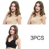3pcs/set Push Up Bras for Women Lace Solid Color Cross Side Buckle Wireless Plus Size Women Sleep Bra Soft Bralette Top