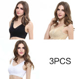 3pcs/set Push Up Bras for Women Lace Solid Color Cross Side Buckle Wireless Plus Size Women Sleep Bra Soft Bralette Top