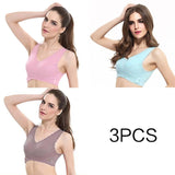 3pcs/set Push Up Bras for Women Lace Solid Color Cross Side Buckle Wireless Plus Size Women Sleep Bra Soft Bralette Top