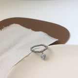 AOMU 2020 Fashion Crystal Beaded Rings Cute Minimalist Coloful Beads Geometric Stacked Fine Rings for Women Party Gift Jewelry