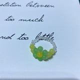 AOMU 2020 Fashion Crystal Beaded Rings Cute Minimalist Coloful Beads Geometric Stacked Fine Rings for Women Party Gift Jewelry