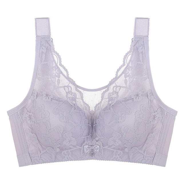 Meizimei Sexy Lace Lingerie Bralette Vest Full Cup Brassiere Plus Size Bras for Women 36 38 40 BCD Cup Top BH Wireless Underwear