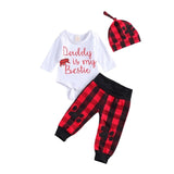 Lovely Kids Baby Girl Boy My First Christmas Letter Romper Pant Hat Outfits Xmas Set Autumn Clothing