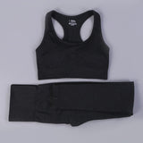 7 Colors GYMS Seamless Yoga Set Fitness Sport Suits Gym Set Clothing 2 Piece Outfits Shirts High Waist Running Leggings Pants