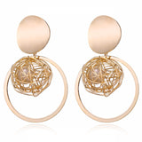 Fashion Statement Earrings 2019 Big Geometric Round Earrings For Women Hanging Dangle Earrings Drop Earing Modern Female Jewelry