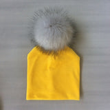 Autumn Winter Kids Girls Solid Velvet Hat With Pompon Baby Beanie Pompom Cap Children's Accessories