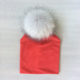 Autumn Winter Kids Girls Solid Velvet Hat With Pompon Baby Beanie Pompom Cap Children's Accessories