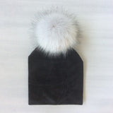 Autumn Winter Kids Girls Solid Velvet Hat With Pompon Baby Beanie Pompom Cap Children's Accessories