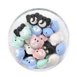 LOFCA 5pcs Cute Silicone Beads Food Grade Raccoon Teether Animal BPA-Free  Baby Teething Toy Pacifier Chain Accessories