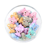 LOFCA 5pcs Cute Silicone Beads Food Grade Raccoon Teether Animal BPA-Free  Baby Teething Toy Pacifier Chain Accessories