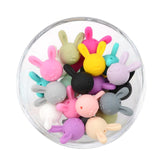 LOFCA 5pcs Cute Silicone Beads Food Grade Raccoon Teether Animal BPA-Free  Baby Teething Toy Pacifier Chain Accessories