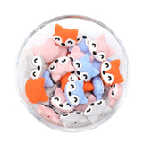 LOFCA 5pcs Cute Silicone Beads Food Grade Raccoon Teether Animal BPA-Free  Baby Teething Toy Pacifier Chain Accessories