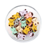 LOFCA 5pcs Cute Silicone Beads Food Grade Raccoon Teether Animal BPA-Free  Baby Teething Toy Pacifier Chain Accessories