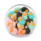 LOFCA 5pcs Cute Silicone Beads Food Grade Raccoon Teether Animal BPA-Free  Baby Teething Toy Pacifier Chain Accessories
