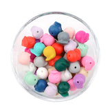 LOFCA 5pcs Cute Silicone Beads Food Grade Raccoon Teether Animal BPA-Free  Baby Teething Toy Pacifier Chain Accessories