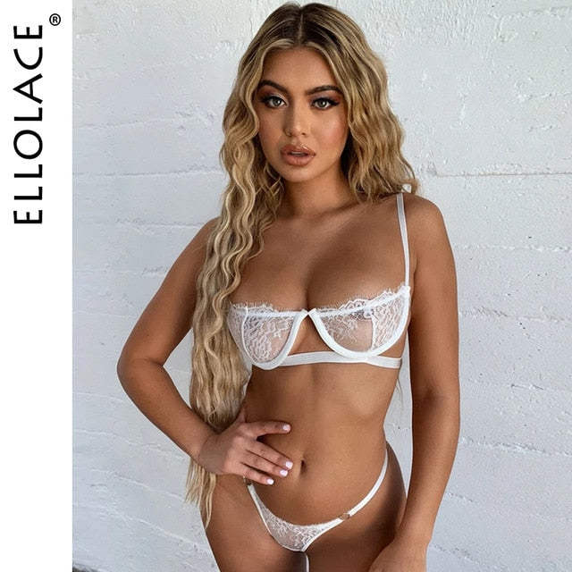 Ellolace Lingerie Women's Underwear Set Sexy Lace Erotic Lingerie Set Female Underwear Set Lace Bra Panties Underwear Women