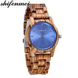 shifenmei Mens Watches Quartz Women Wooden Watch Couple Wristwatch Male Female Clock