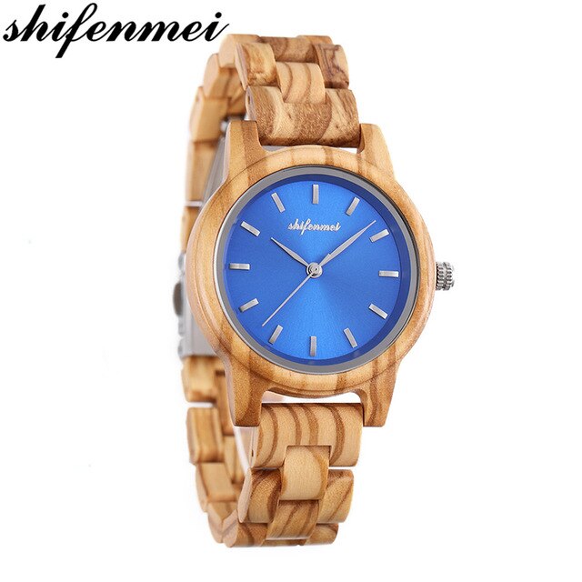 shifenmei Mens Watches Quartz Women Wooden Watch Couple Wristwatch Male Female Clock