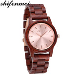 shifenmei Mens Watches Quartz Women Wooden Watch Couple Wristwatch Male Female Clock