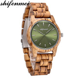 shifenmei Mens Watches Quartz Women Wooden Watch Couple Wristwatch Male Female Clock