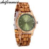shifenmei Mens Watches Quartz Women Wooden Watch Couple Wristwatch Male Female Clock