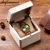 shifenmei Mens Watches Quartz Women Wooden Watch Couple Wristwatch Male Female Clock